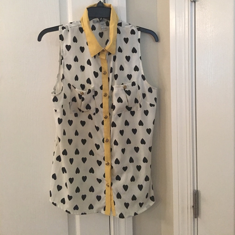 Polka hearts sleeveless blouse